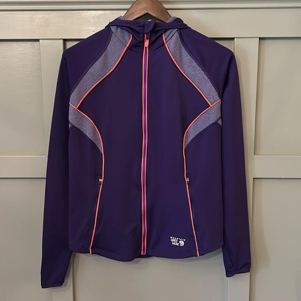 Mountain Hardwear Super Power Hooded Fleece Jacket Purple Womens Size Large